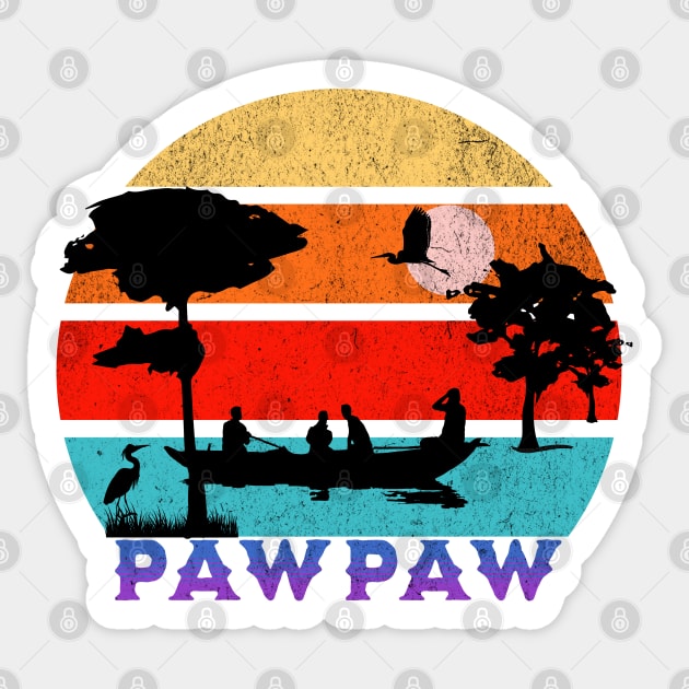 Pawpaw Retro Sunset Ocean Grandfather Sticker by HolidayBug